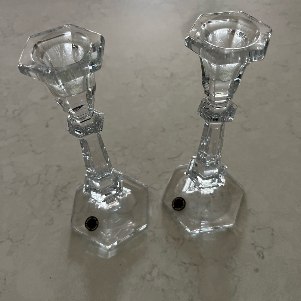 Elegant Clear Glass Candle Holders